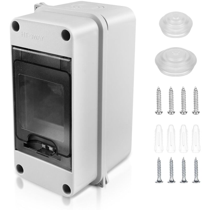 Wasserdichtes Außen-schaltkastengehäuse: Ip65 Wasserdichter Außen-schaltkasten, 1-reihige Schalttafel, Wasserdichter Schaltkasten, 3-modul-schaltkasten Für Wand-leistungsschalter