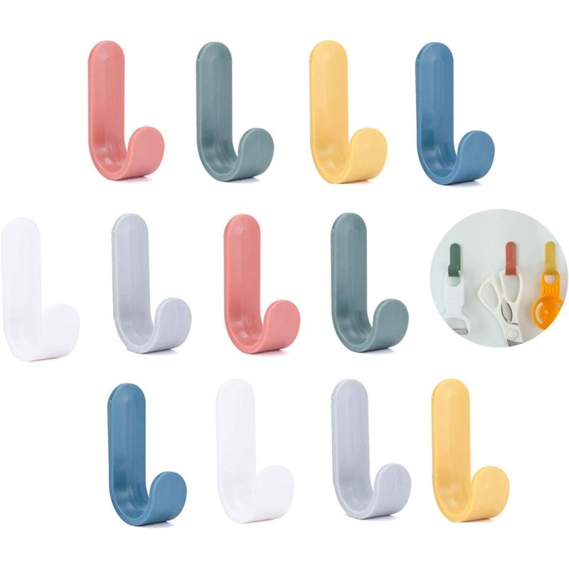 12 Stück Handtuchhaken, Badezimmerhaken, Handtuchhalter Für Bad, Küche, Büro, Garderobe, Kinder, Kunststoff-wandhaken