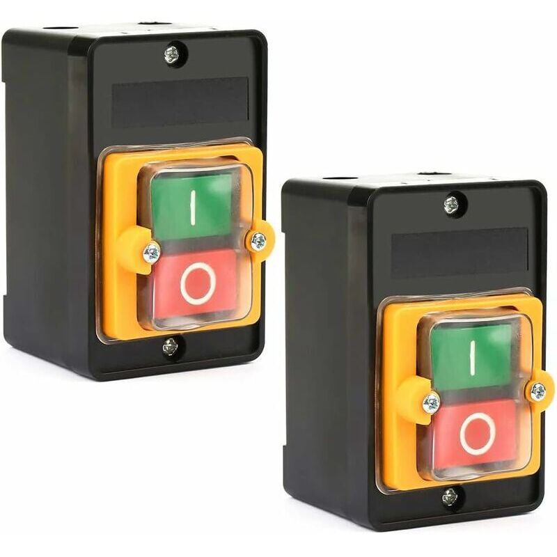 2 Stück Maschinenschalter, Ac 220 V/380 V, 10 A, Maschinen-druckschalter, Ein-/aus-druckschalter, Druckschalter, Motorschalter Mit Gehäuse