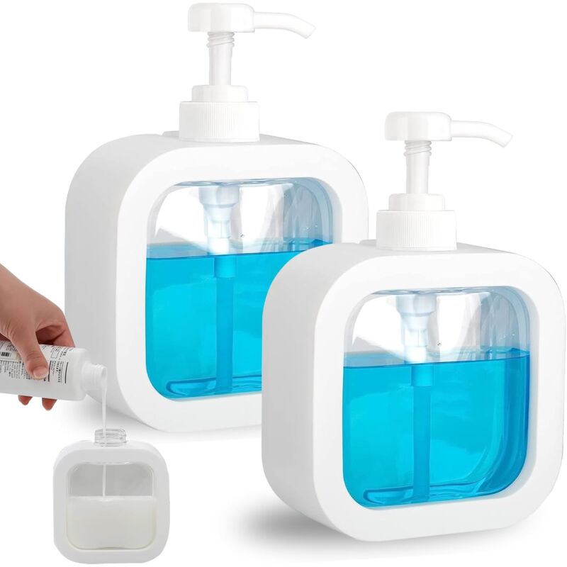 2er-set Flüssigseifenspender Für Küche Und Bad, 300 Ml Seifenspender Für Bad, Duschgel Und Shampoo, Nachfüllbarer Seifenspender Für Spülmittel Und Duschseife