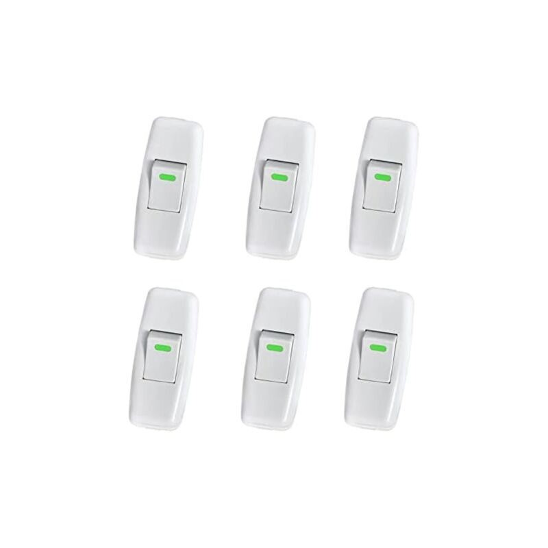 3 X 6,5 Cm, 6er-pack Lampenschalter, Torpedoschalter, Kabelschalter, Nachttischlampenschalter, Inline-wippschalter Für Nachttischlampe, Ein-/aus-taster-ersatz