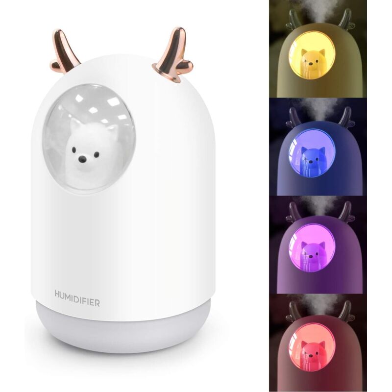 300 Ml Mini-luftbefeuchter, Leiser Luftbefeuchter Mit Led-lichtern, Wasserloser Usb-tischluftbefeuchter Mit Automatischer Abschaltung Für Zuhause/schlafzimmer/büro