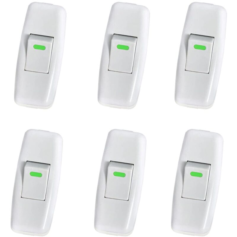 6er-pack Lampenschalter, Torpedoschalter, Inline-kabelschalter, Nachttischlampenschalter, Inline-wippschalter Für Nachttisch-tischlampe, Ein-/aus-taster-ersatz