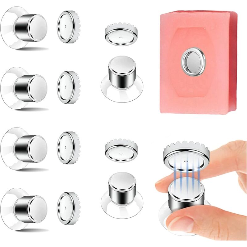 6er-pack Magnetische Seifenhalter, Seifenschalen Mit Saugnapf – Starker Halt, Duschseifenhalter Ohne Bohren, Magnetische Seifenhalter Aus Edelstahl Für Bad Und Küche