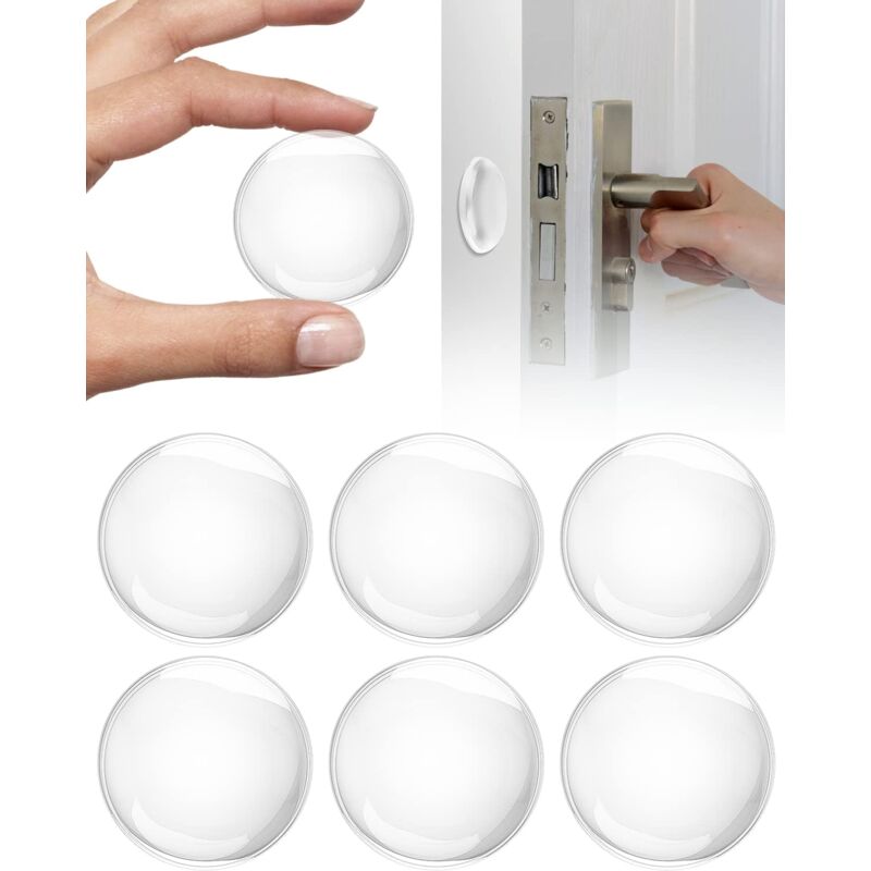 6x Transparente Türstopper, Runde Schutzpolster, Türpuffer, Selbstklebend, Tür-stoßdämpfer