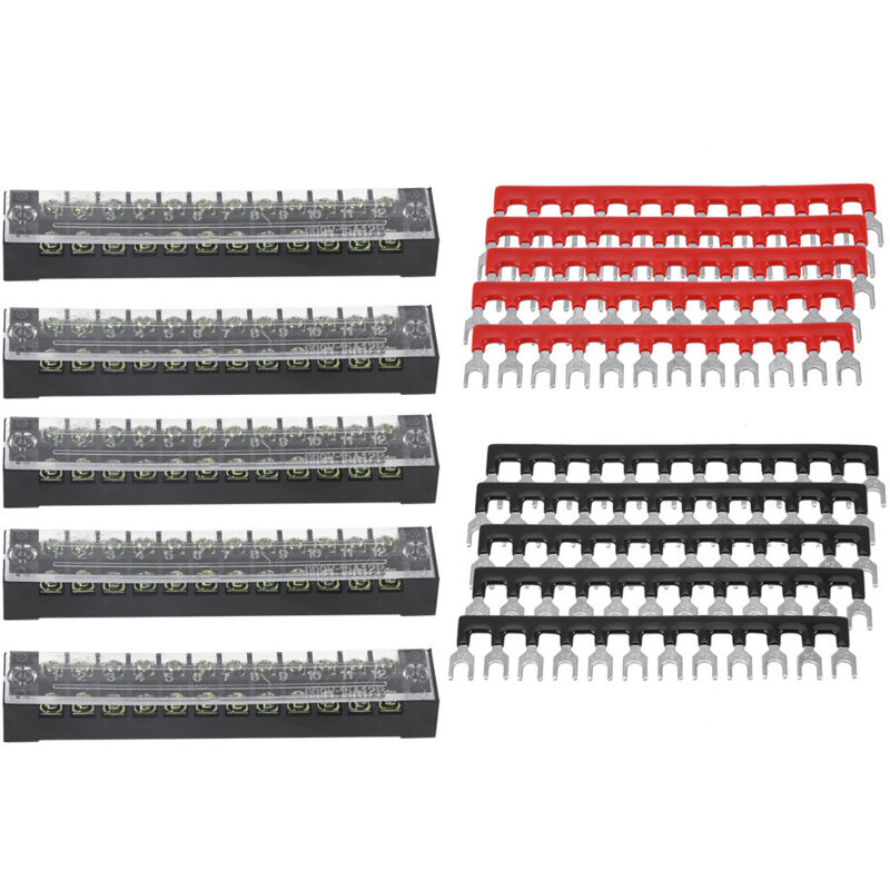 Drahtverteilerblock, 5-teilig, Robuster Schraubklemmenblock, Zweireihig, Einfache Installation Für Elektronische Schaltungen