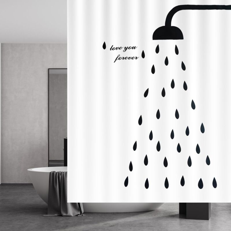 Duschvorhang 180 X 200 Cm, Schnell Trocknende Duschvorhänge, Schimmelresistenter Duschvorhang, Wasserdichtes Gewebe, Waschbares Badezimmeraccessoire Mit 11 Haken
