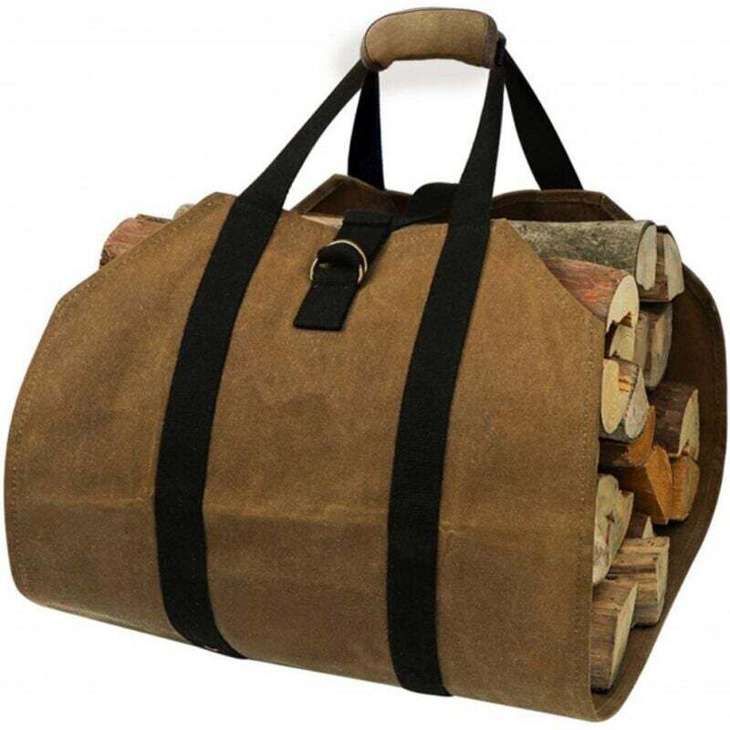 Holzkorb, Tragetasche Aus Segeltuch Für Brennholz, Extra Großer Brennholzkorb Für Drinnen, Campingrucksack