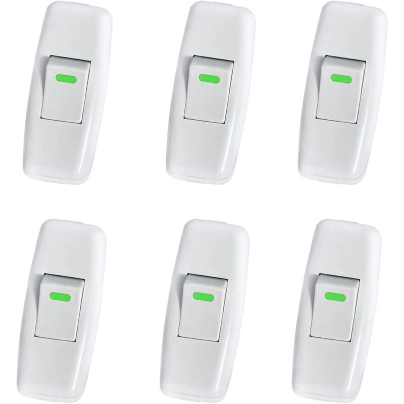 Lampenschalter, Torpedoschalter, Inline-kabelschalter, Nachttischlampenschalter, Inline-wippschalter Für Nachttischlampe, Ein-/aus-taster-ersatz, 6er-pack
