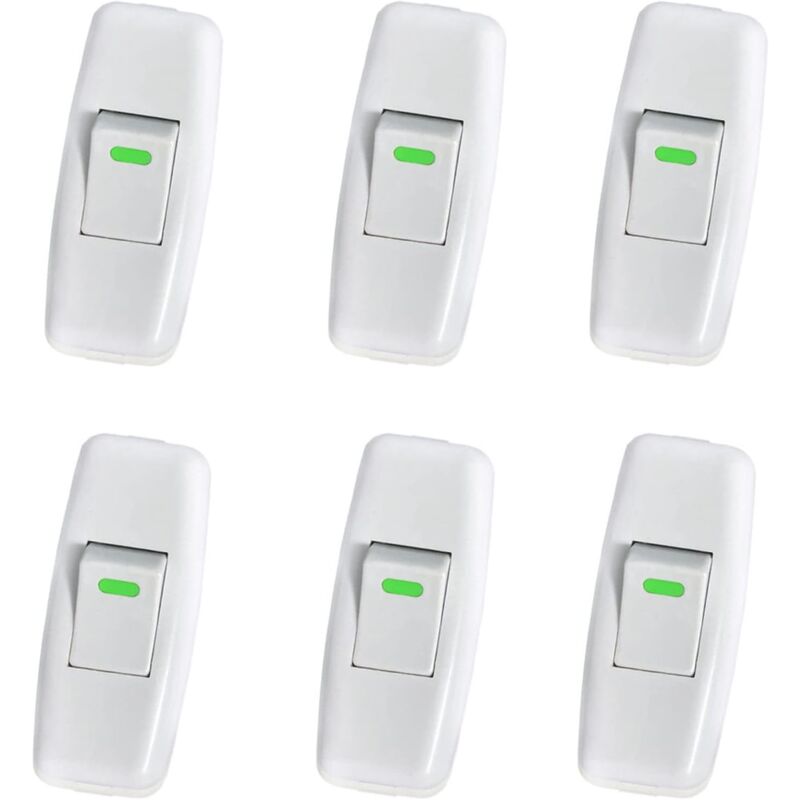 Lampenschalter, Torpedoschalter, Kabelschalter, Nachttischlampenschalter, Inline-wippschalter Für Nachttisch-tischlampe, Ein-/aus-taster-ersatz, 6er-pack
