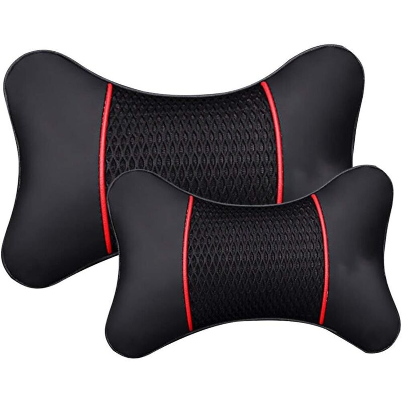 Leder-autositz-nackenkissen-schutz, Sicherheits-autokopfstützen-stütze, Rückenlehnenkissen, Nackenstützkissen (28 X 18 Cm)
