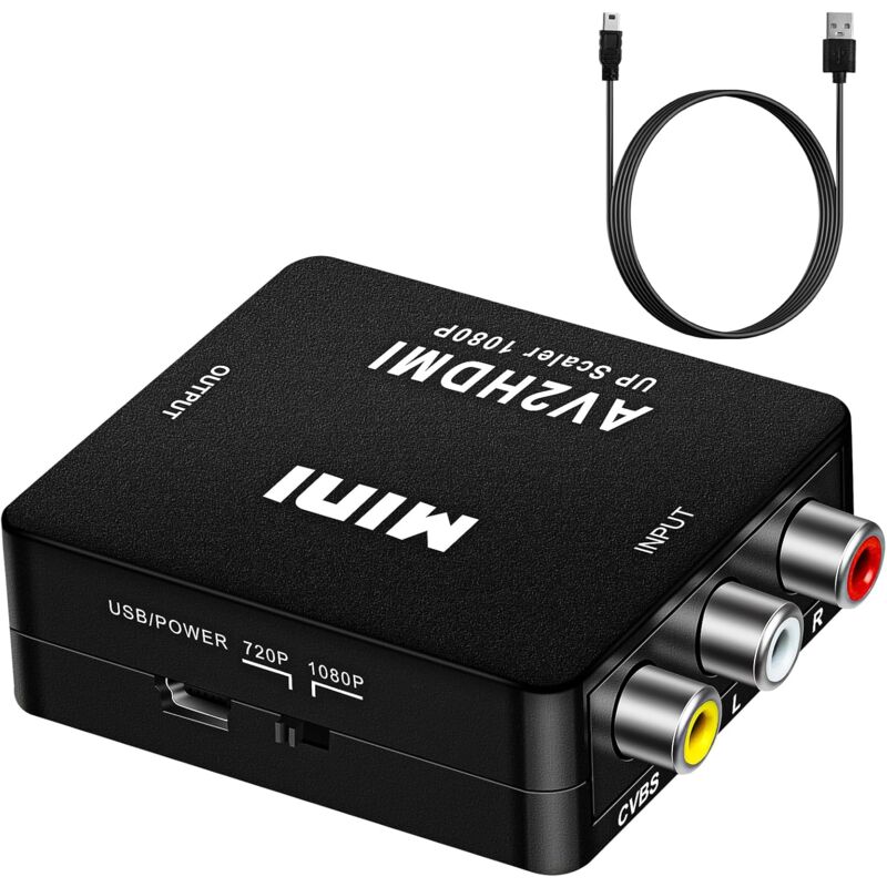 Cinch-zu-hdmi-adapter, Mini-av-cinch-cvbs-zu-hdmi-video-audio-konverter, Unterstützt 720p Und 1080p Für Pc, Xbox, Ps3, Ps2, Tv, Stb