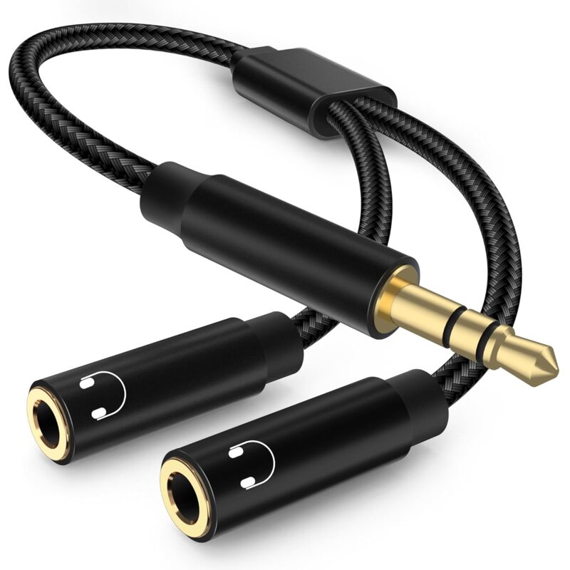 Stereo-audio-klinkenadapter, 3,5-mm-stereo-klinken-kopfhöreradapterkabel, Klinkensplitter, Kompatibel Mit Kopfhörer, Tablet, Pc (2 Stück)