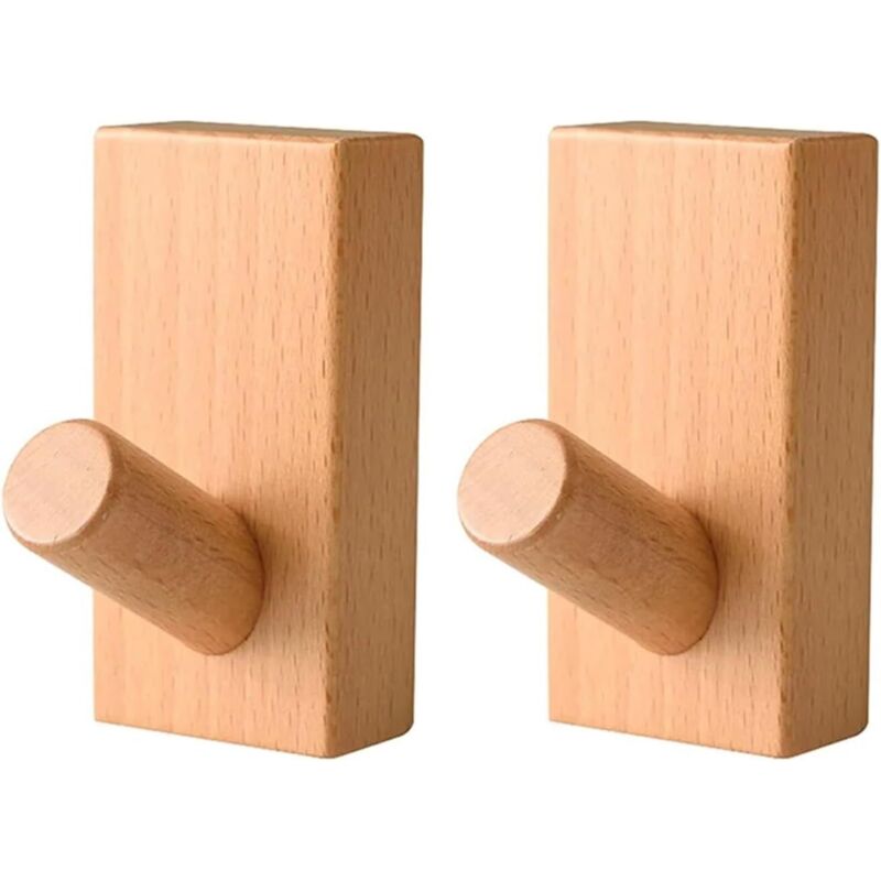 Nordischer Wandhaken Aus Walnuss- Und Buchenholz Für Mäntel, Eingangsbekleidung, Röcke, Hüte, Konische Haken, Hotel-dekoration, Bademantelhalter (buche, 2 Stück)
