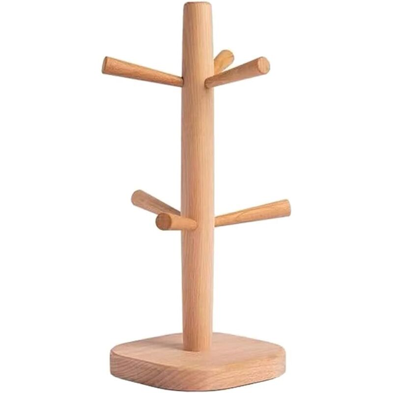 Holzbecherhalter-baum, Kaffeetassenhalter Mit 6 Haken, Kaffeetassenhalter Für Die Küchenarbeitsplatte, Teetassenhalter, Kaffeetassen-trockner