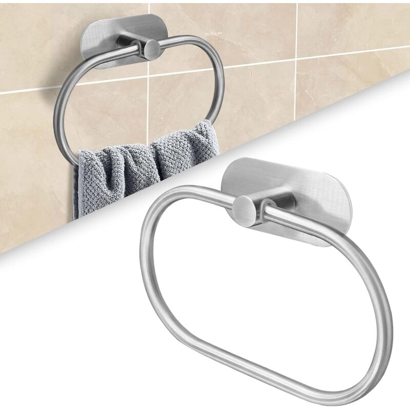 Rostfreier, Selbstklebender Handtuchring Aus Edelstahl Für Das Badezimmer, Kein Bohren Erforderlich