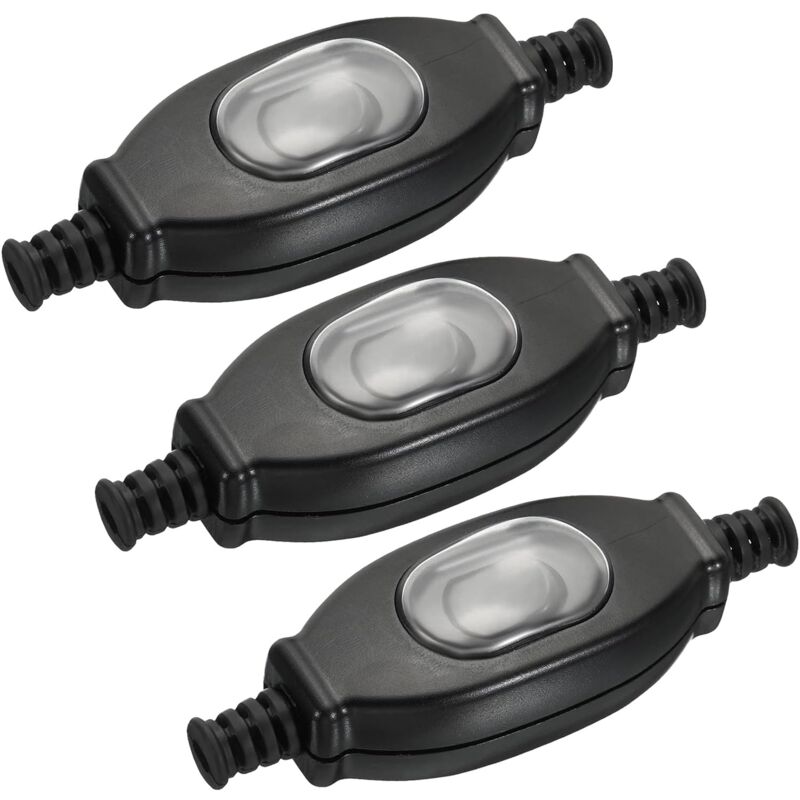 3 Stück Wasserdichte Inline-kabelschalter, Ein-/aus-wippschalter Für Lampenkabel, 3 A 250 V Wechselstrom-geräteschalter, Lampenkabel-schalter