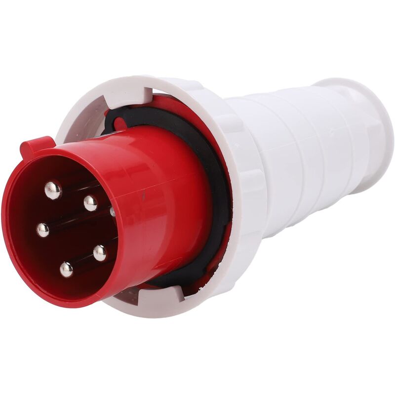5-poliger Industriestecker, Ip67 Wasserdicht, 380–415 V, 63 A, 3p+n+t, Industriestromanschluss Für Industrie Und Landwirtschaft, Industriequalität, Rot/weiß