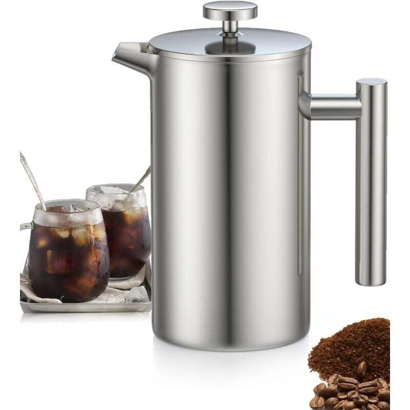 1-liter-kaffeebereiter Aus Edelstahl Mit Dreifachfilter, Warmhaltefunktion Und Stahlkolben