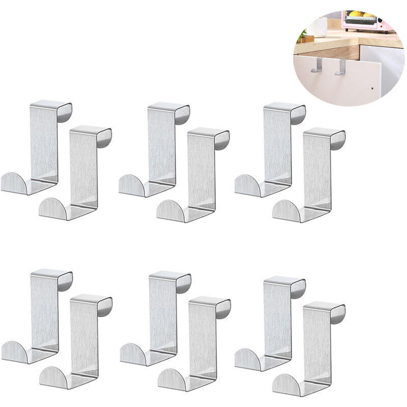 12 Z-haken Aus Edelstahl, Kleiderhaken, Türhaken, Haken Über Der Tür Für Küchenschränke, Schranktüren, Küche, Schlafzimmer