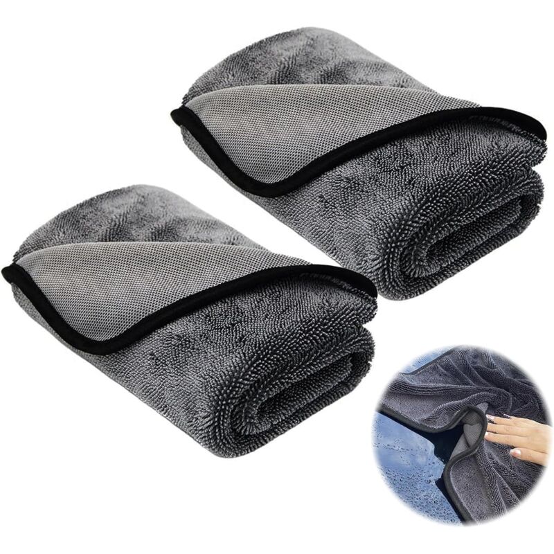 2 Stück Verstärkte Mikrofaser-reinigungstücher, Magic Cleaning Cloth, Wiederverwendbares Mikrofaser-reinigungstuch, Streifenfrei, Für Glas, Auto, Küche, Bad
