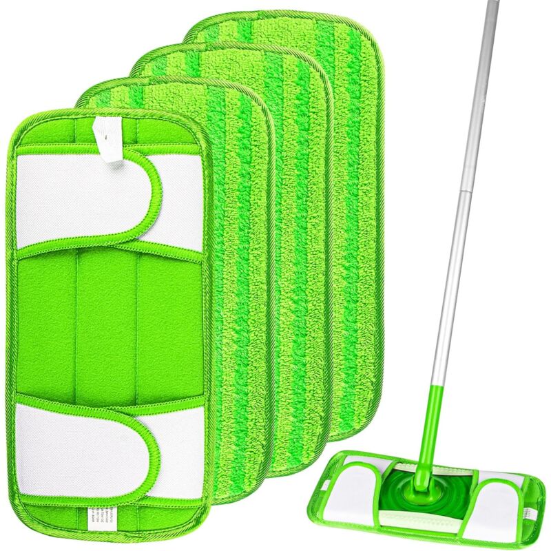 4er-pack Wiederverwendbare Mopp-pads Für Swiffer Sweeper, Wiederverwendbare Mikrofaser-mopp-pads Zum Reinigen Und Schrubben Von Trockenen Oder Nassen Böden, Holz, Fliesen Und Marmor