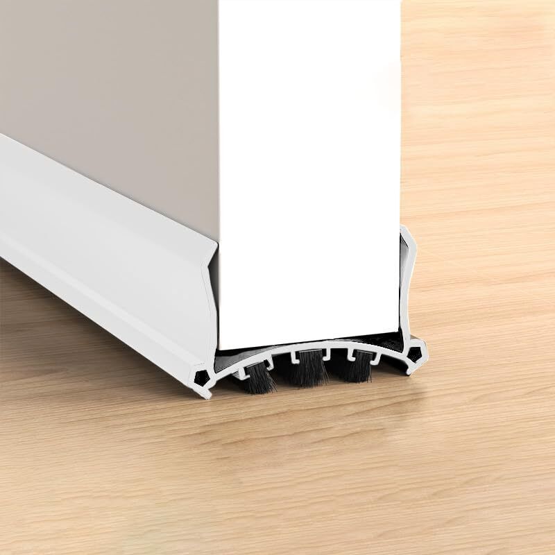 96 Cm Weiße Türbodendichtung, Selbstklebender Türzugluftstopper, Schalldichte Türdichtung, Für Türen Mit Einer Dicke Von 3,5–5,5 Cm Und Einem Spalt Am Boden Von 0,3–2 Cm, (weiß)