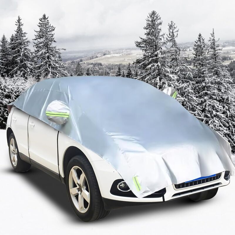 Autowindschutzscheibenabdeckung – Für Zwei Autos, Universeller Schutz, 3-lagige, Faltbare Anti-frost-autoplanen Für Frost-, Schnee- Und Eisschutz