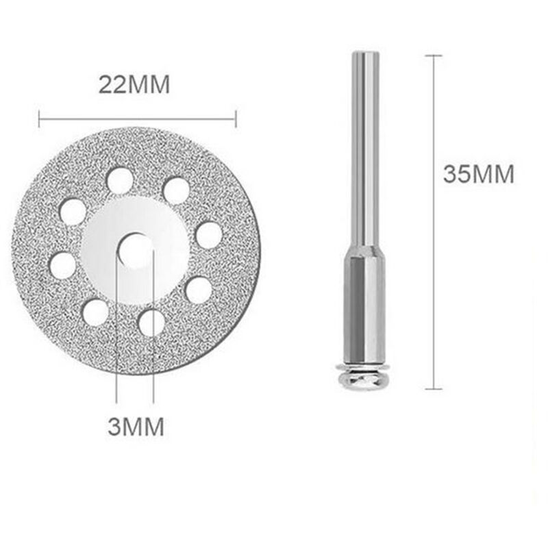 24-teiliges Diamanttrennscheiben-set, 22 Mm Durchmesser, Mit 4 Ersatz-dornen (3 Mm) Für Dremel-rotationswerkzeuge