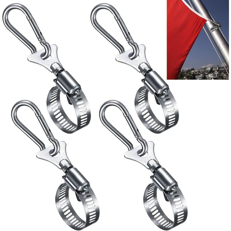 Flaggenring-clips, Fahnenmastzubehör, Fahnenmast-clipringe, Fahnenmast-clip Aus Edelstahl, Fahnenmast-clip, Fahnenmastdurchmesser