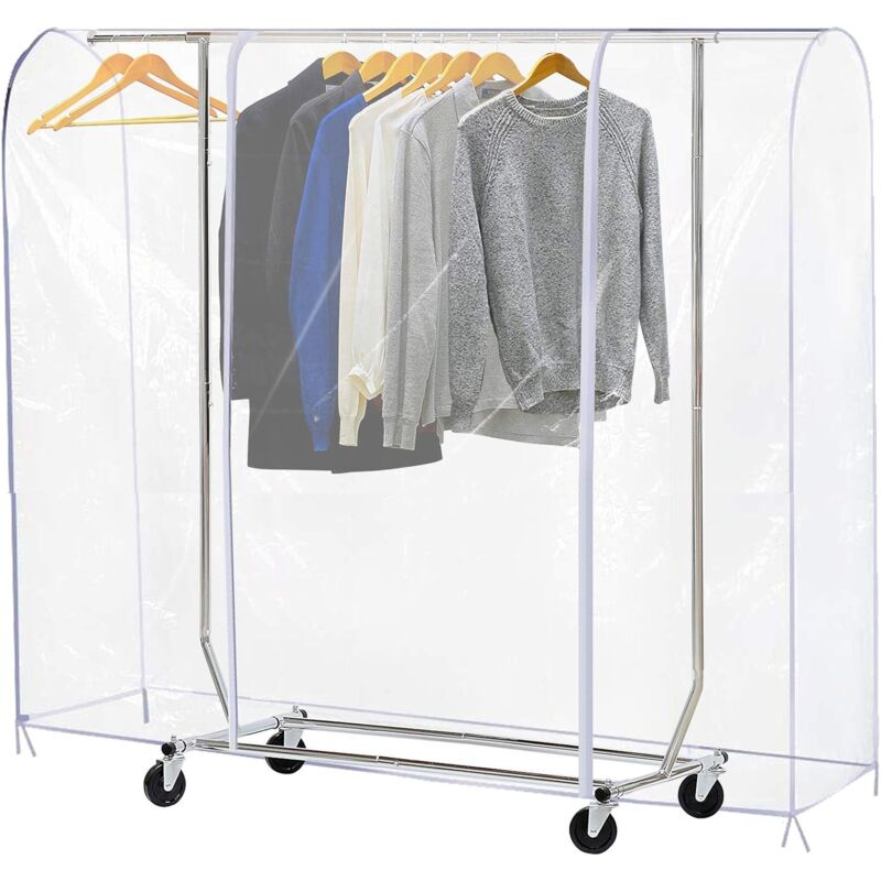 Kleiderbügel-abdeckung, Durchsichtig, Staubdicht Mit Strapazierfähigen Reißverschlüssen Und Wasserdichtem Schutz (s: 120 X 50 X 150 Cm)