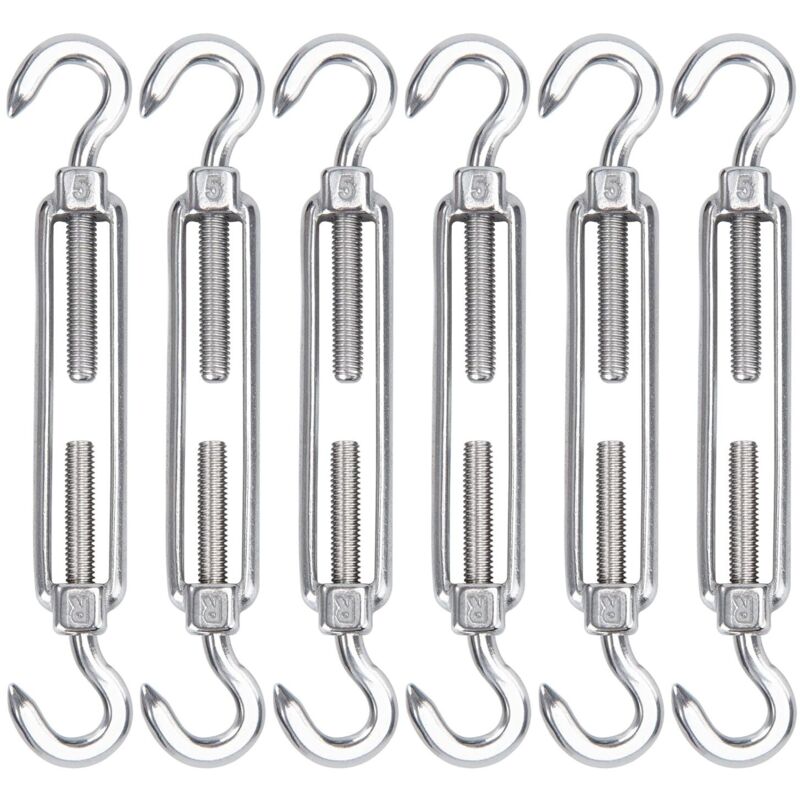 M5 Edelstahl-kabelspanner, Set Mit 6 Verstellbaren, Robusten Drahthaken Und Haken Für Seil-, Kabel-, Wäscheleinen- Und Sonnenschutzmontage