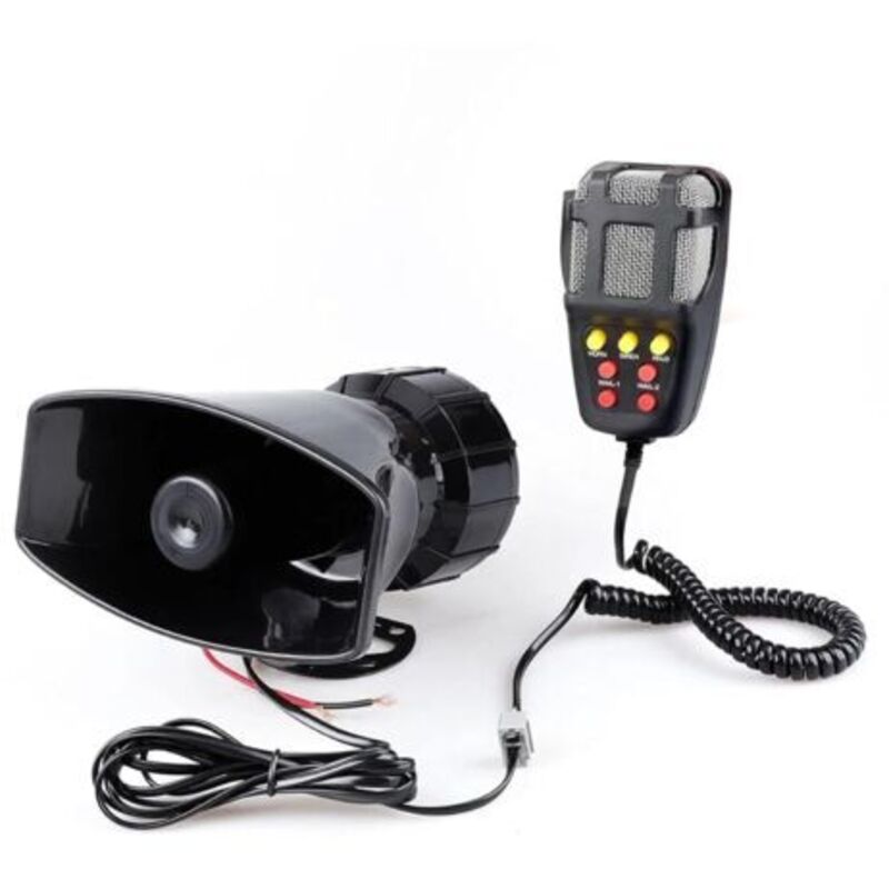 100-w-megaphon-alarmhupe – 12-v-gleichstromversorgung – 125 Db Schalldruckpegel – Abs-kunststoffgehäuse – Für 12-v-fahrzeuge