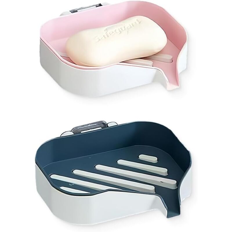 Seifenschale Mit Abtropfvorrichtung, 2er-set Seifenschalen Für Das Badezimmer, Seifenschale Für Die Dusche Ohne Bohren, Abnehmbare Seifenschale