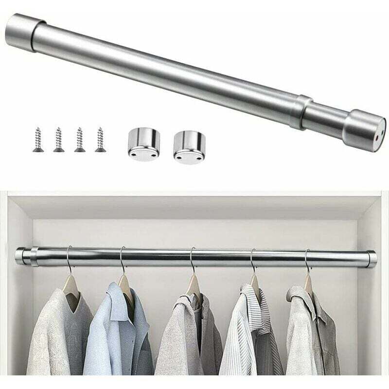 Ausziehbare Kleiderstange Aus Edelstahl 48 Cm Bis 80 Cm, Verstellbare Teleskop-vorhangstange, Korrosionsbeständige Ausziehbare Kleiderstange Für Kleiderschrank, Badezimmer, Küche, Schlafzimmer