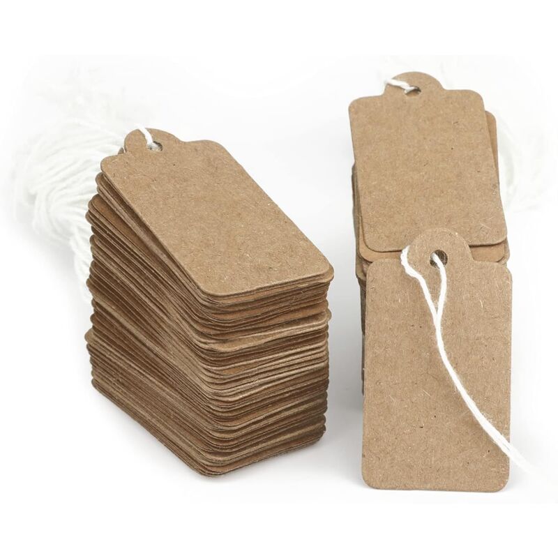 Kleine Kraft-preisschilder, 500 Stück, 22 Mm X 35 Mm, Schmuck-etiketten Mit Schnur, Preisschilder Für Kleidung