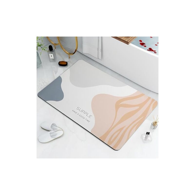 Rutschfeste Badematte 40×60 Cm, Saugfähige Diatomit-badezimmermatte, Schnell Trocknende Duschmatte, Duschauslaufmatte, Rutschfeste Küchenmatte