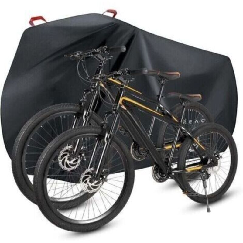 Wasserdichte Fahrradabdeckung, Schutzhülle Für 1 Oder 2 Fahrräder, 210d Nylon, Xu, Fahrradregenschutz Mit Befestigungslöchern, Wasserdicht, Staubdicht, Schneesicher, Uv-beständig (xl)