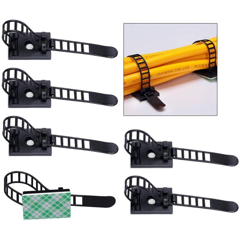 100 Stück Kabelklemmen, Kabelbinder, Selbstklebende Kabelklemmen, Verstellbare Nylon-kabelbinder Und Selbstklebende Kabelklemmen Zur Organisation Von Elektrokabeln Für Fernseher, Ladegeräte, Pc Usw.