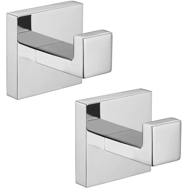 2er-pack Edelstahl-haken Für Badezimmerschränke Für Badetücher, Quadratische Haken Für Kleidung, Handtücher, Mäntel, Schranktüren
