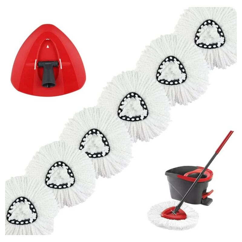 6er-pack Ersatz-moppköpfe Für Vileda O-cedar Turbo 2-in-1 Easywring & Clean, Kompatibel Mit Vileda-nachfüllpackungen