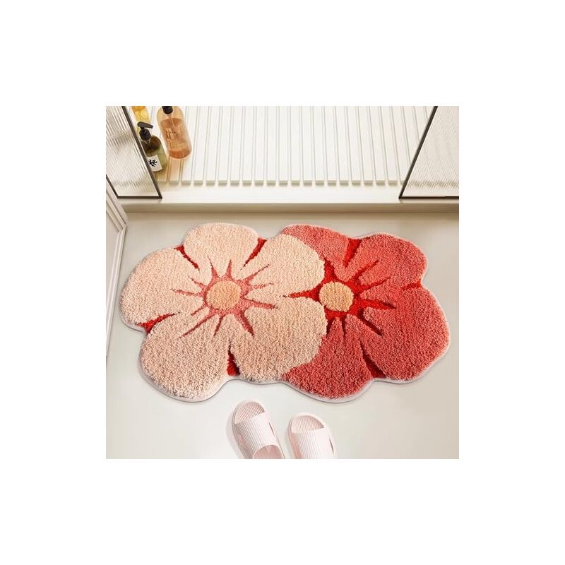 Badematte, Niedliche Blumen-badematte Mit Verdicktem, Weichem, Saugfähigem, Schnell Trocknendem, Rutschfestem Bodenbelag Für Das Schlafzimmer Und Die Dusche