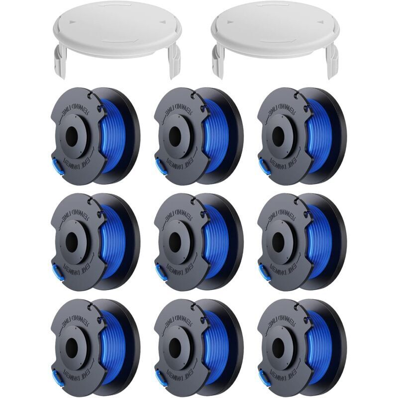10er-pack Ersatzspulen Für Ryobi One Und Ac14rl3a 18v, 24v Und 40v Trimmer, Spulendurchmesser 1,6 Mm, Länge 30,17 M (10 Trimmerfadenspulen, 2 Schutzkappen)