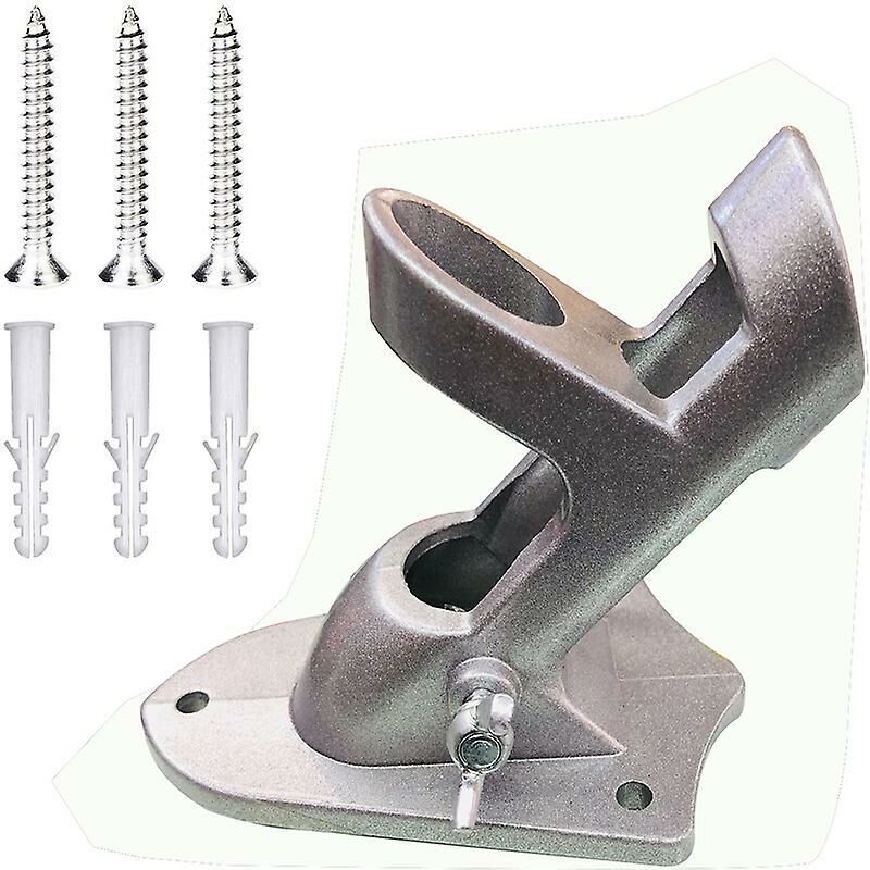 2er-pack Fahnenmasthalterungen, Montagehalterung Mit Befestigungsmaterial, Robustes Gusseisen Mit Rostfreier Beschichtung, Wetterfest (silber)