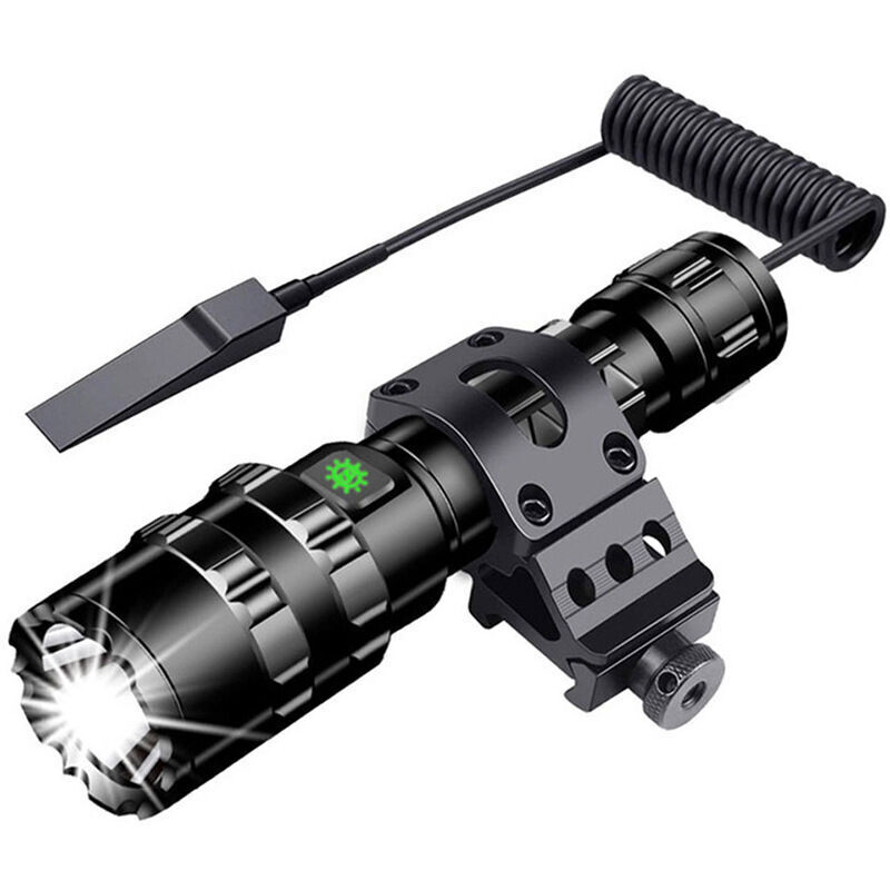 Led-taschenlampe Für Den Außenbereich: Weißes Licht + Usb-kabel + 4 Farblinsen + 18650-akku + Druckschalter + Drehbarer Halsgurt + Klettverschluss + Bedienungsanleitung
