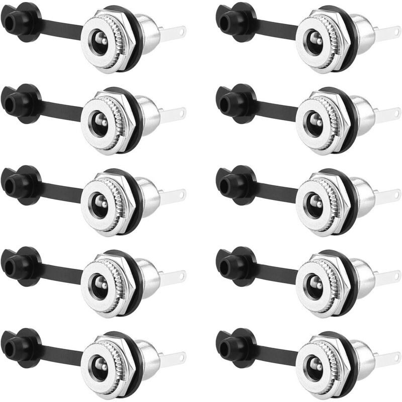 10er-pack Klinkenbuchsen-adapter, 5,5 X 2,1 Mm, Mit Staubdichter Kappe, Für Laptop/audio/video/telefon/cctv Und Andere Elektronische Geräte