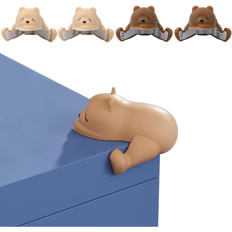 4 Stück (aprikose Und Kaffeebraun) Tischkantenschoner, Eckenschutz, Eckenschutz, Hübsche Eckenschützer, Möbelschutz, Selbstklebende Kantenschützer