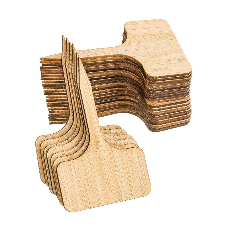 50 Stück Bambus-pflanzenetiketten, T-förmige Holz-pflanzenetiketten, Gartenmarkierungen Für Saatschalen, Kräuter, Blumen, Gemüse (6 X 10 Cm)