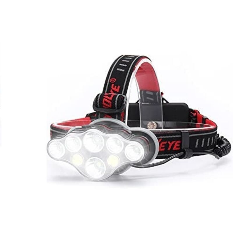 Leistungsstarke, Wiederaufladbare Stirnlampe, 18.000 Lumen, 8 Leuchtmodi, Led-stirnlampe, Leistungsstarkes Freisprechlicht Für Camping, Laufen, Ipx5, Auch Zum Lesen Für Kinder