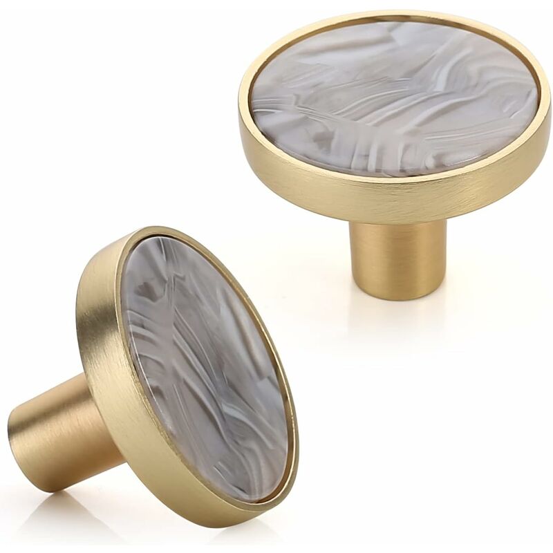 8er-set Messing-schrankknöpfe Für Küche, Bad, Schlafzimmer, Büro (rock Ash, 32 Mm)